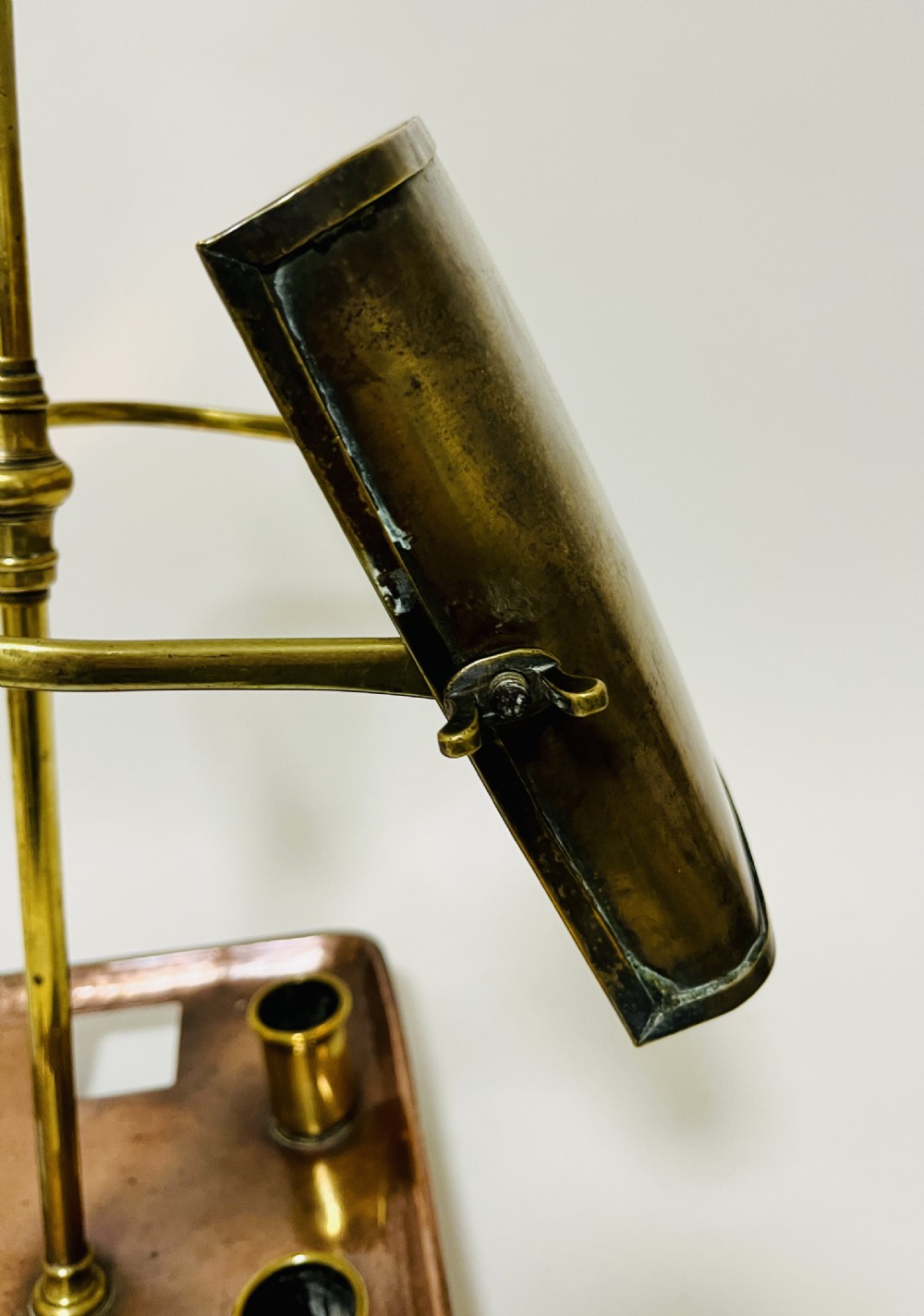 Georgian Brass and Copper Candle Reading Lamp View XII