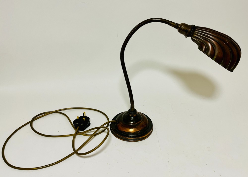 Antique Industrial Shell Desk Lamp View XI