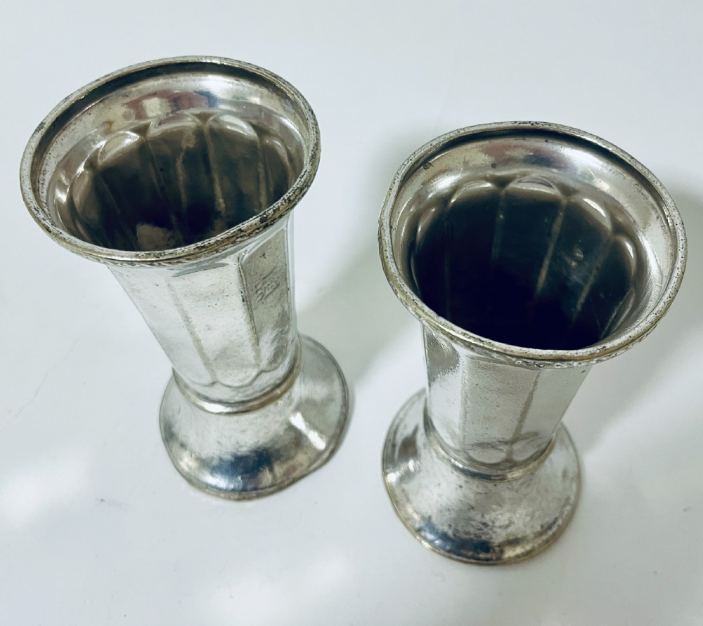 Pair of Silver Plated Ships Vases View IV