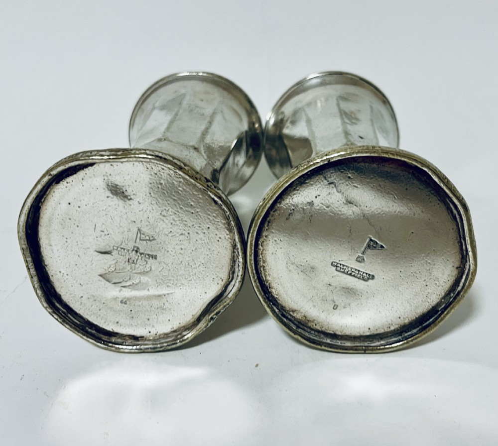 Pair of Silver Plated Ships Vases View V