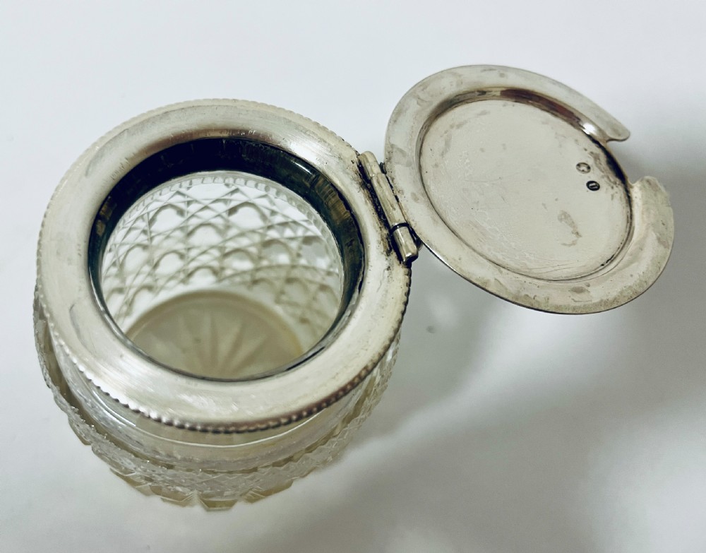 Victorian Silver Topped Marmalade Pot View IX