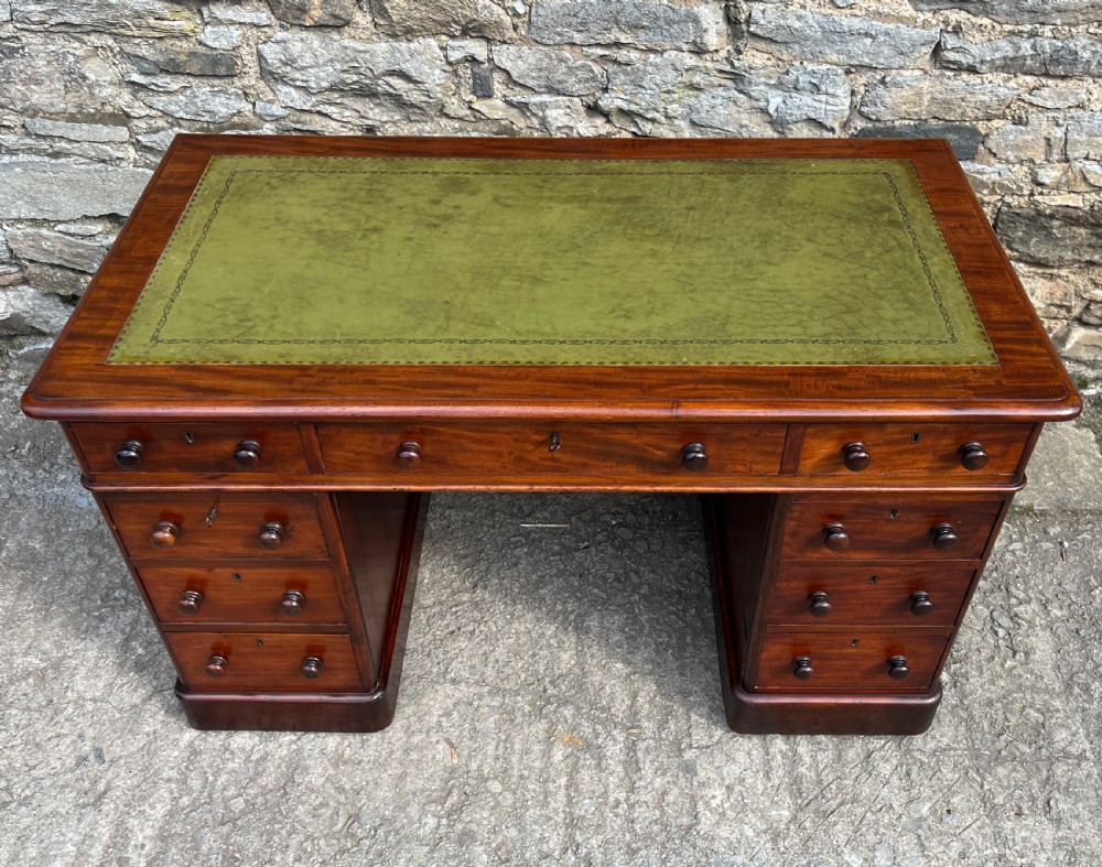 Victorian Mahogany Pedestal Desk View IV