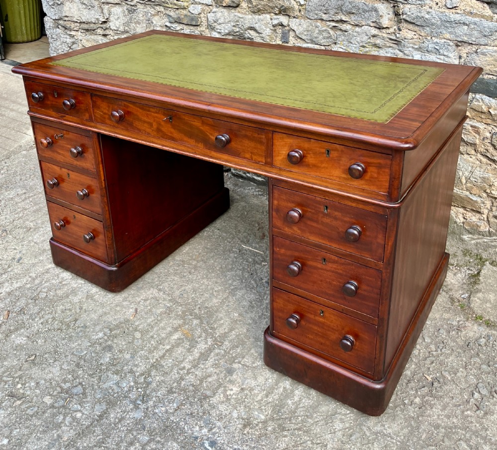 Victorian Mahogany Pedestal Desk View VI