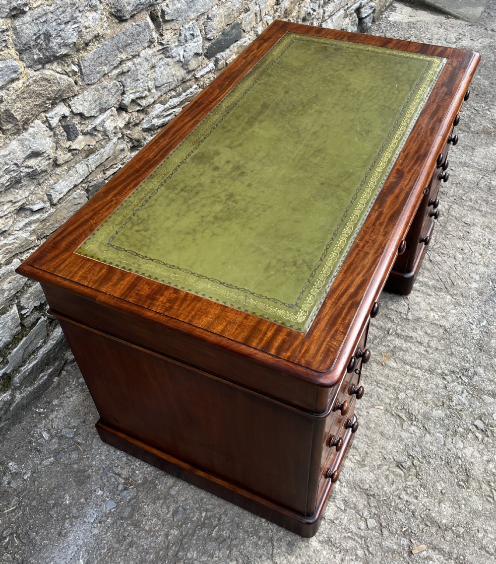 Victorian Mahogany Pedestal Desk View XV