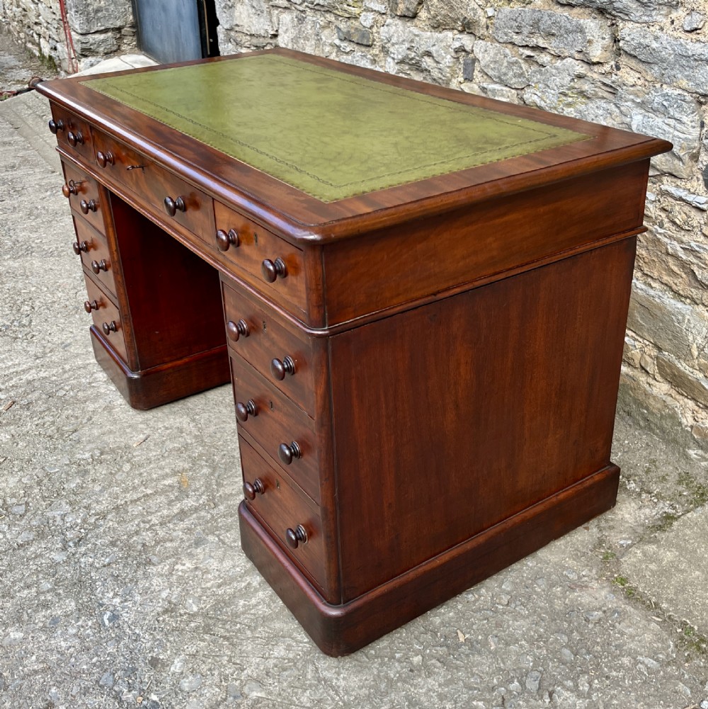 Victorian Mahogany Pedestal Desk View XVI