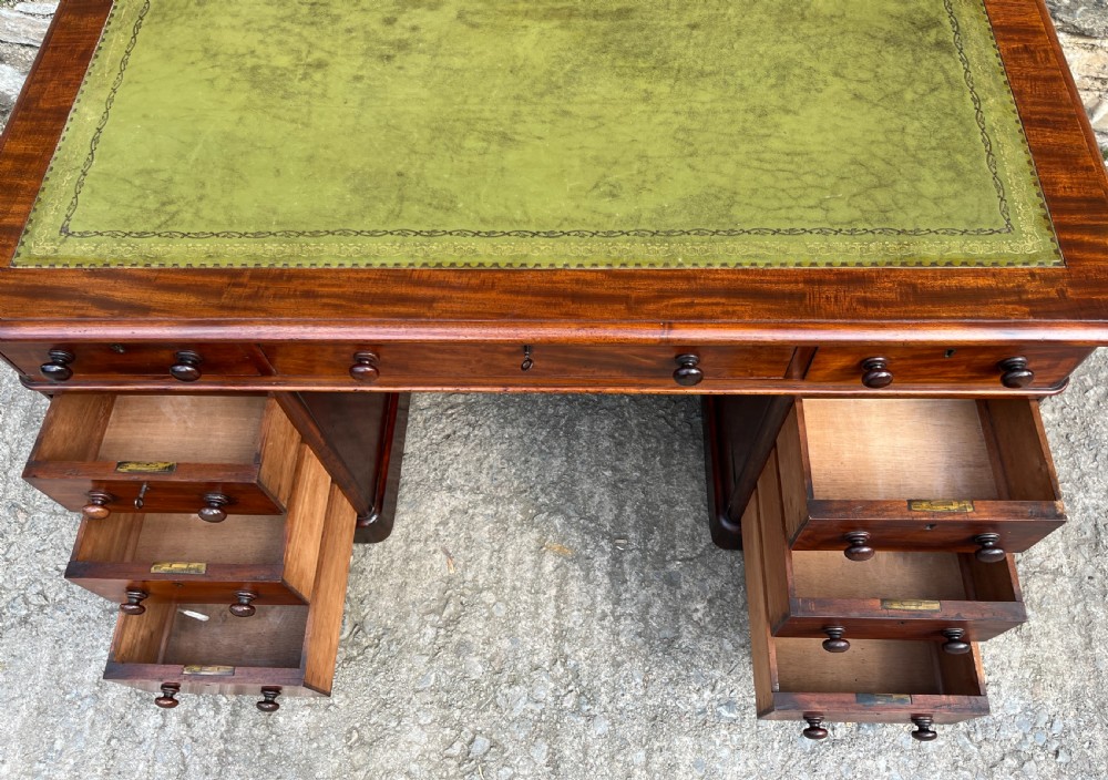 Victorian Mahogany Pedestal Desk View XVII