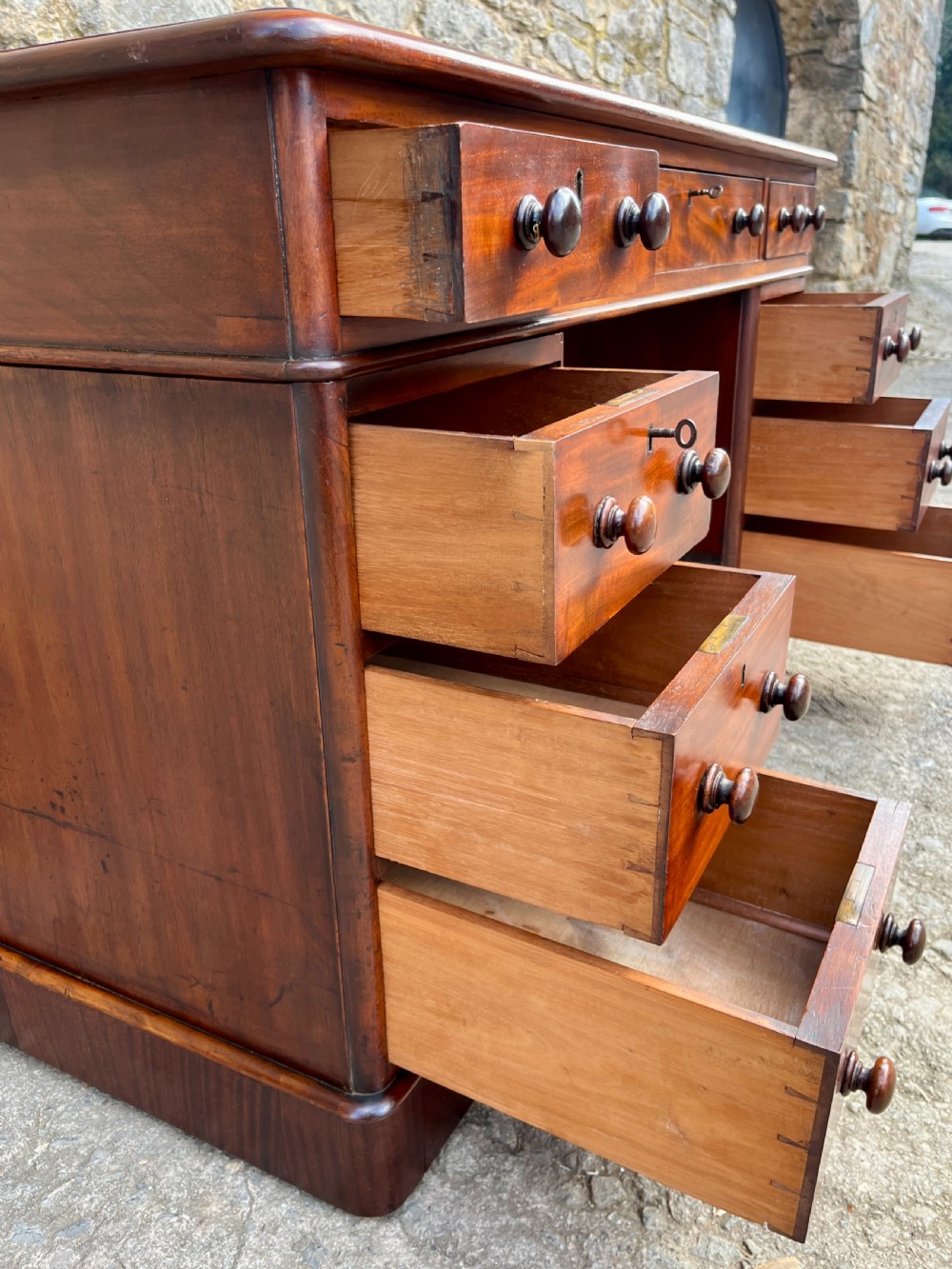 Victorian Mahogany Pedestal Desk View XX