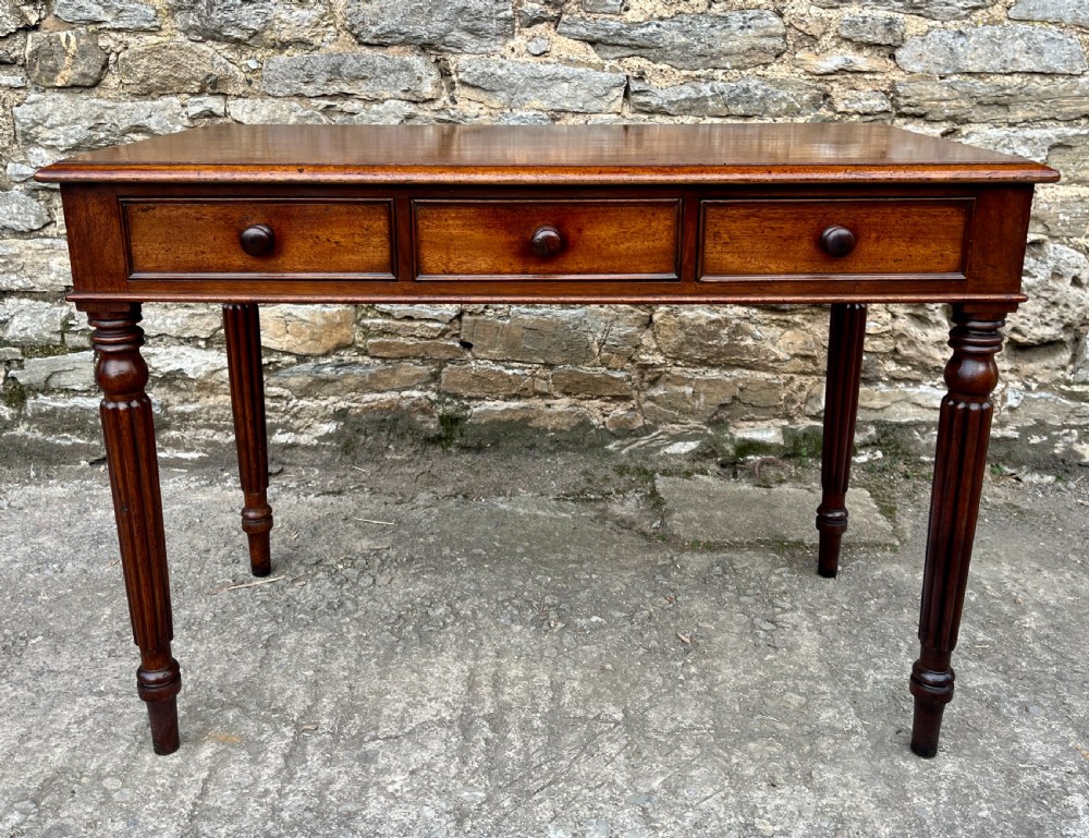 Regency Mahogany Three Drawer Writing Table View III