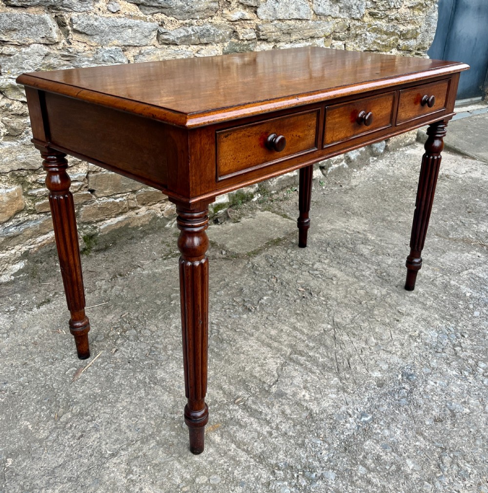 Regency Mahogany Three Drawer Writing Table View IV