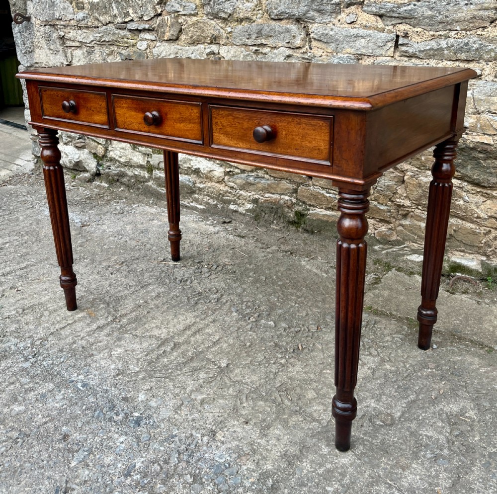 Regency Mahogany Three Drawer Writing Table View VII