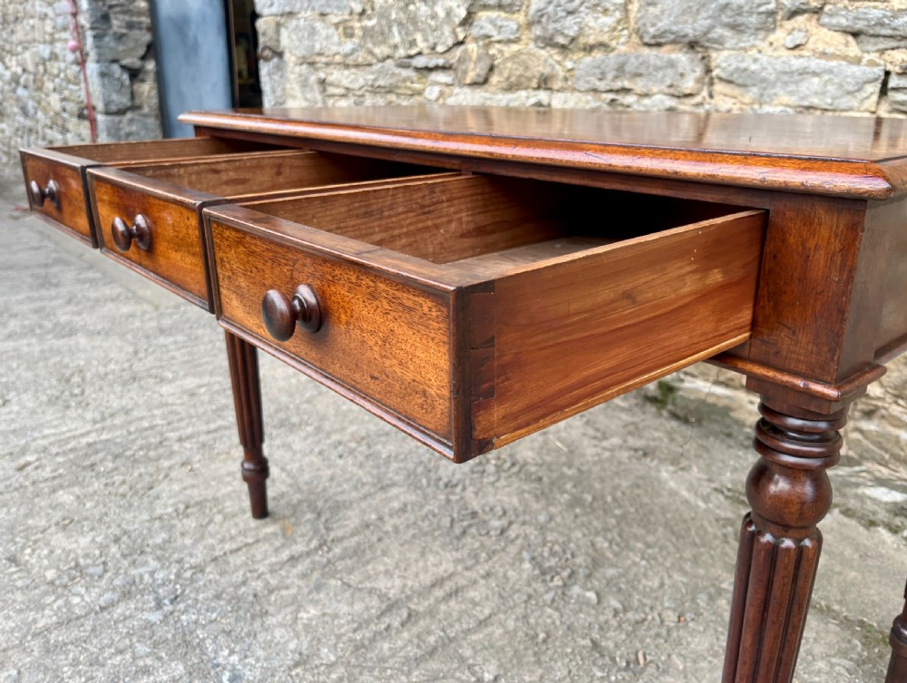 Regency Mahogany Three Drawer Writing Table View VIII