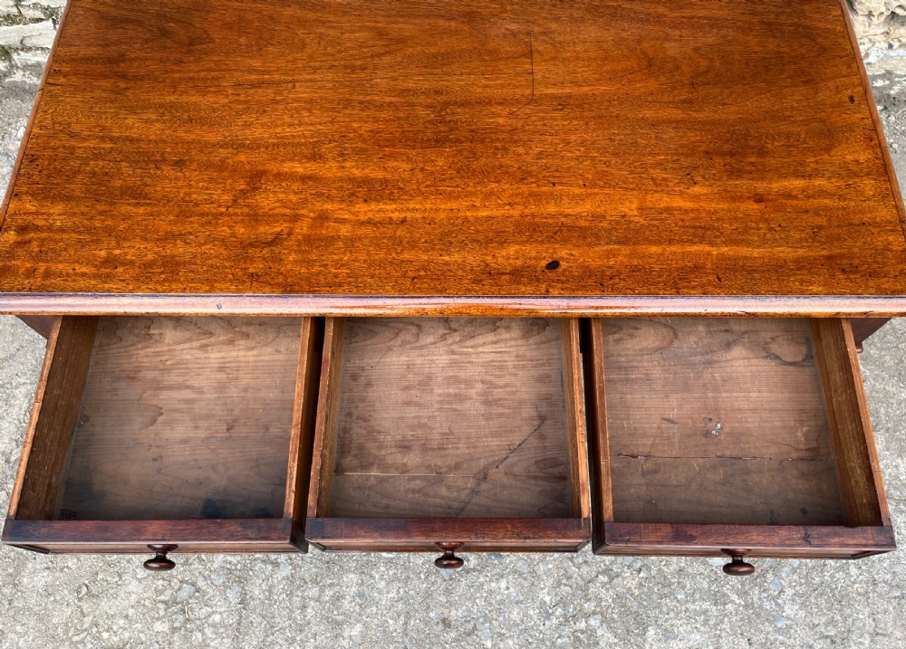Regency Mahogany Three Drawer Writing Table View XI