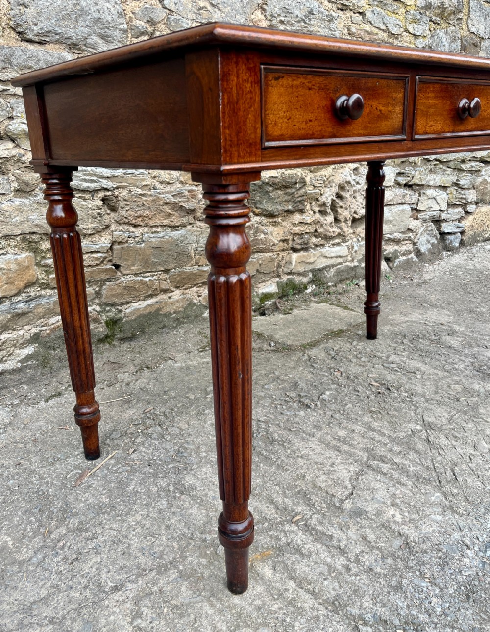 Regency Mahogany Three Drawer Writing Table View XIV