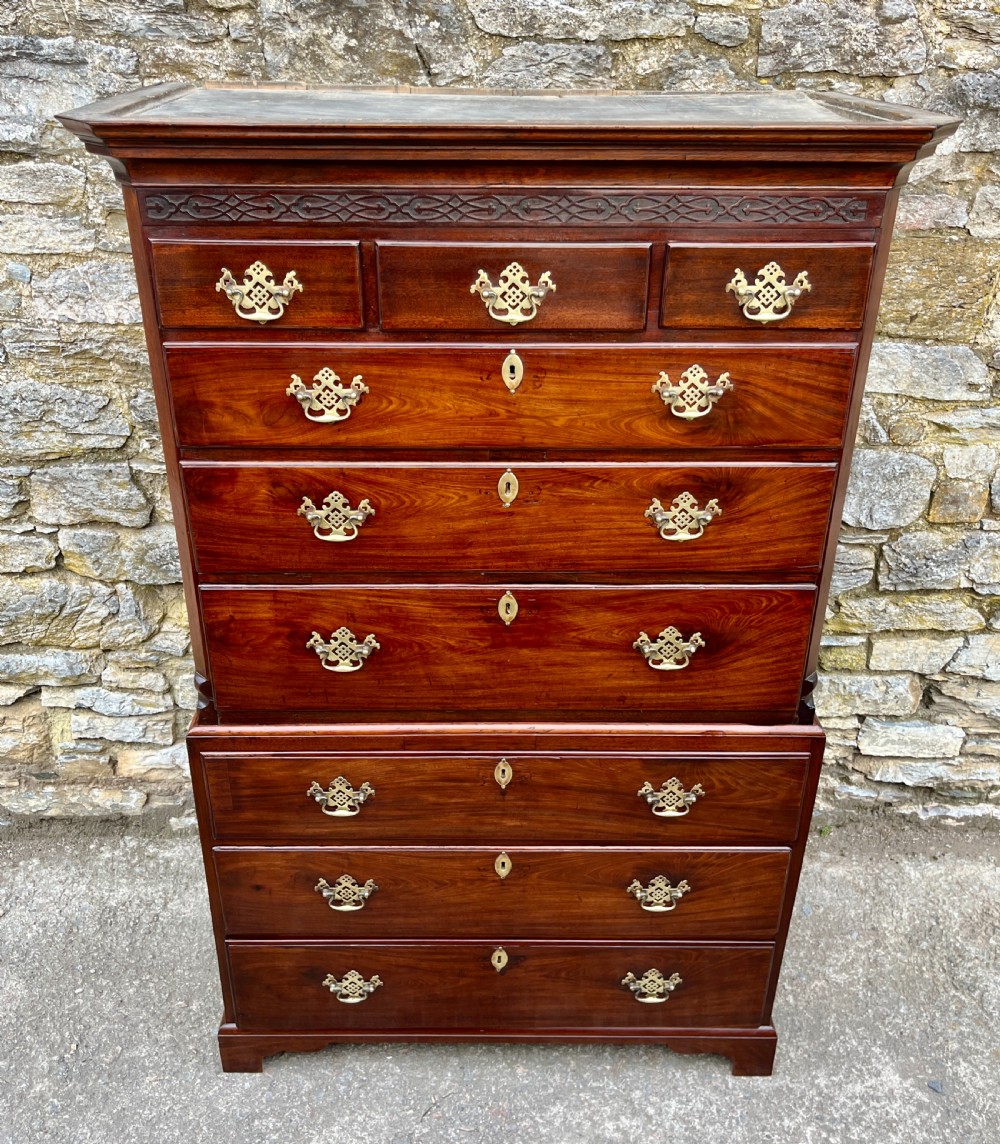 Small Georgian Mahogany Chest on Chest View II