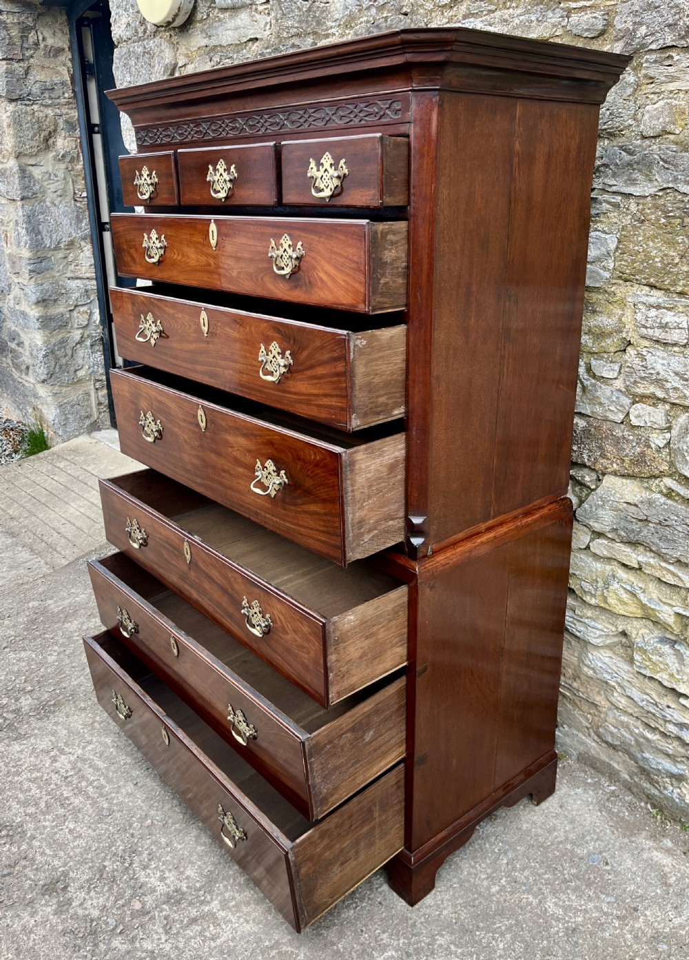 Small Georgian Mahogany Chest on Chest View XVII