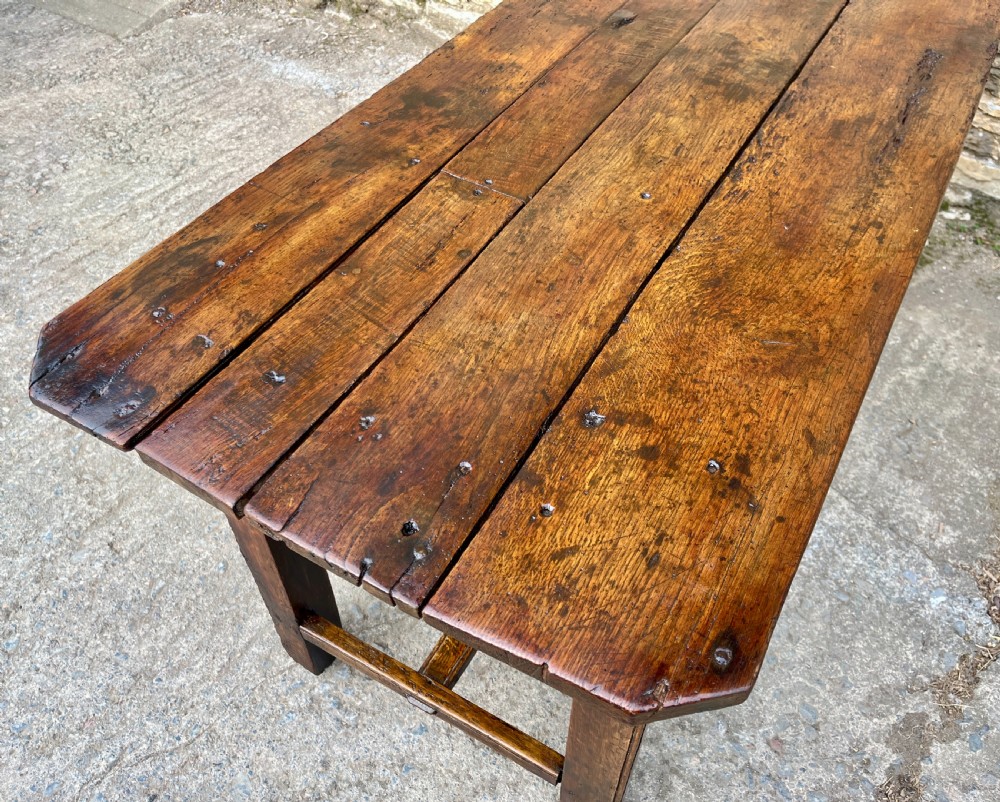 Antique Oak Farmhouse Table View XI