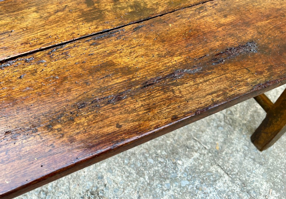 Antique Oak Farmhouse Table View XIII