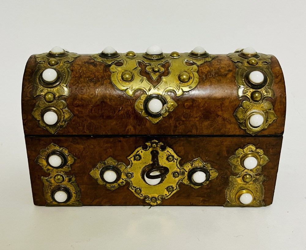 Victorian Burr Walnut Brass Mounted Box