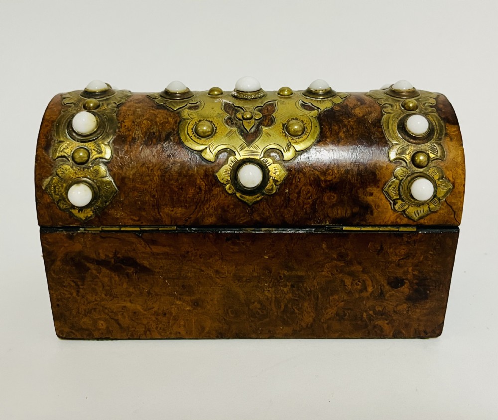 Victorian Burr Walnut Brass Mounted Box View IV