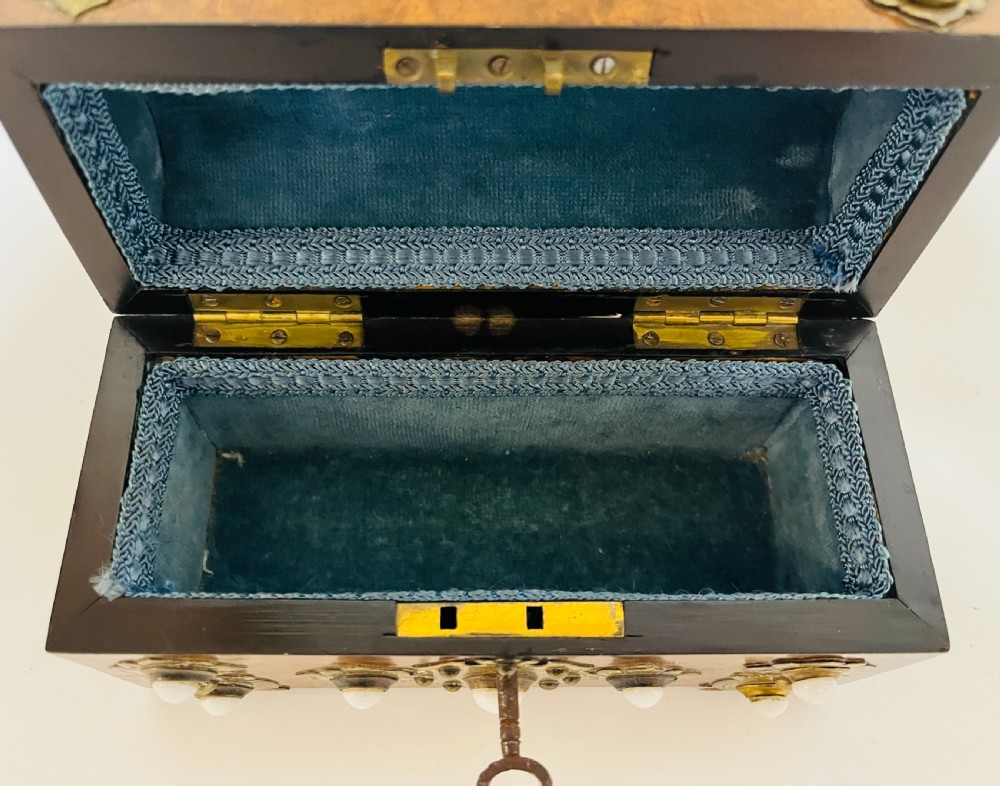 Victorian Burr Walnut Brass Mounted Box View VI