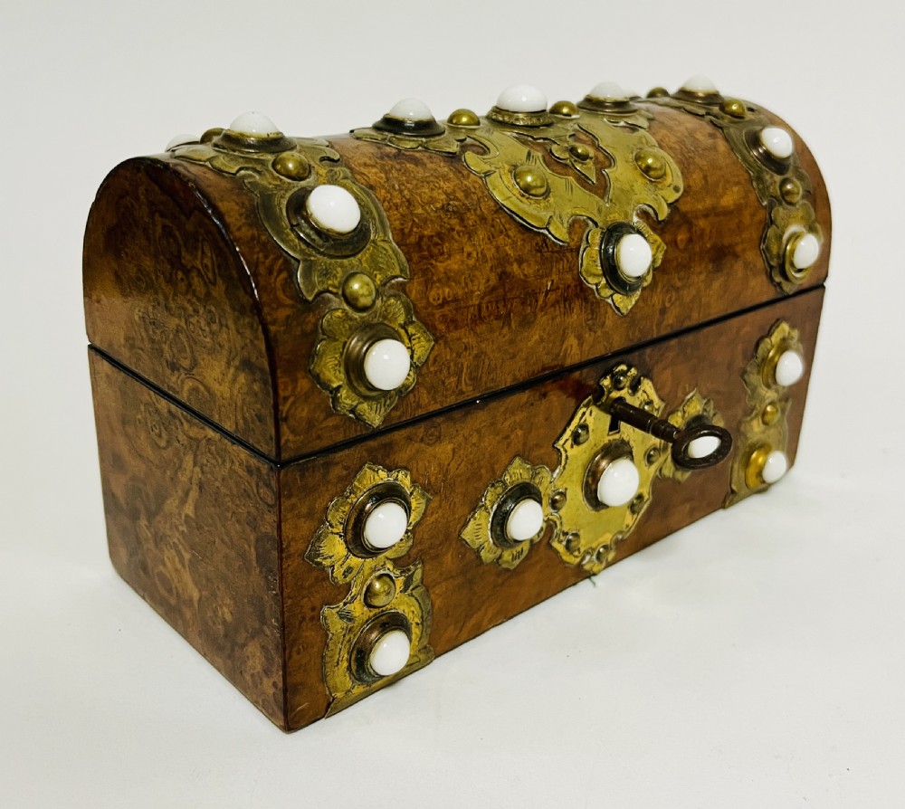 Victorian Burr Walnut Brass Mounted Box View VIII