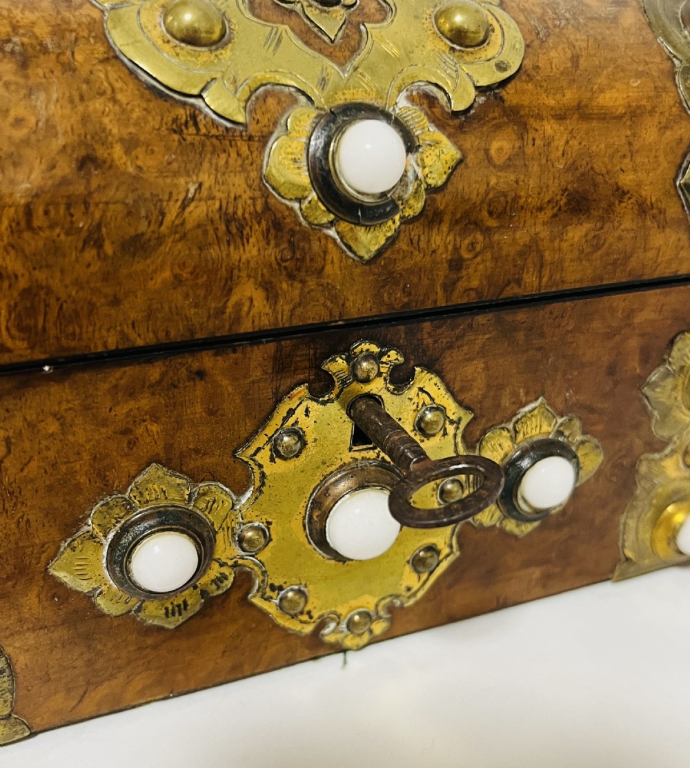 Victorian Burr Walnut Brass Mounted Box View XI