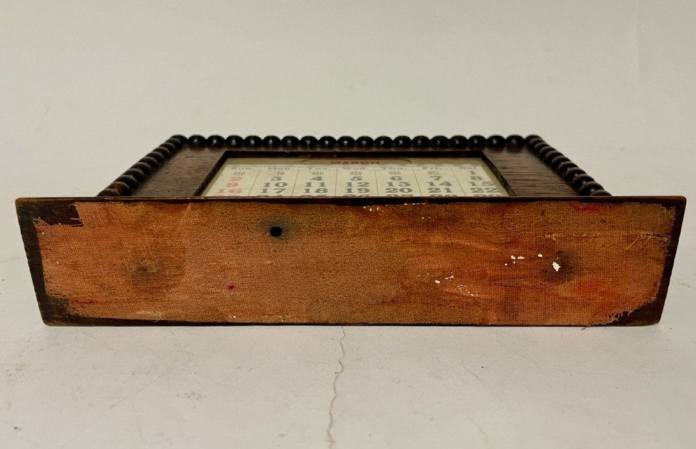 Antique Oak Perpetual Desk Calendar View VIII
