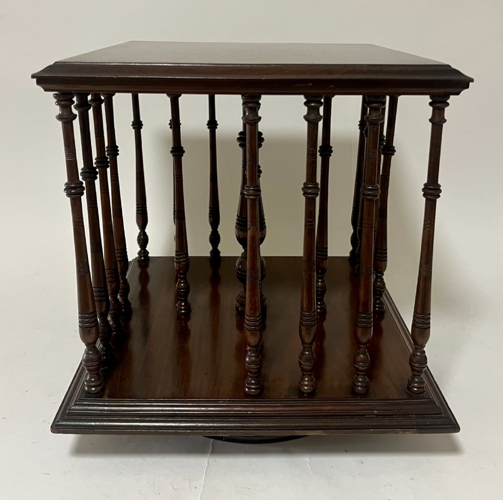 Antique Mahogany Tabletop Revolving Bookcase View V