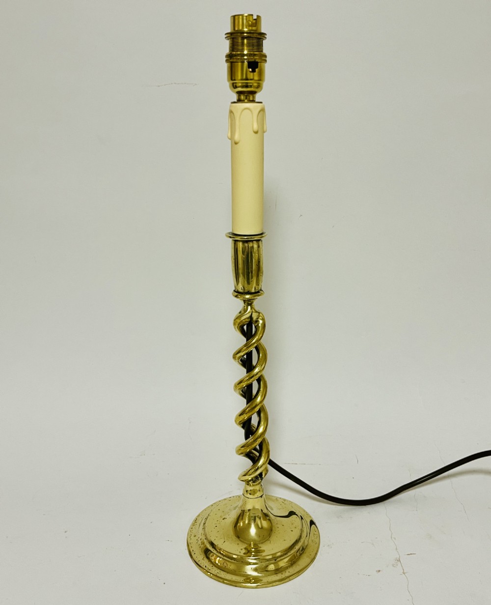 Antique Brass Candlestick Table Lamp