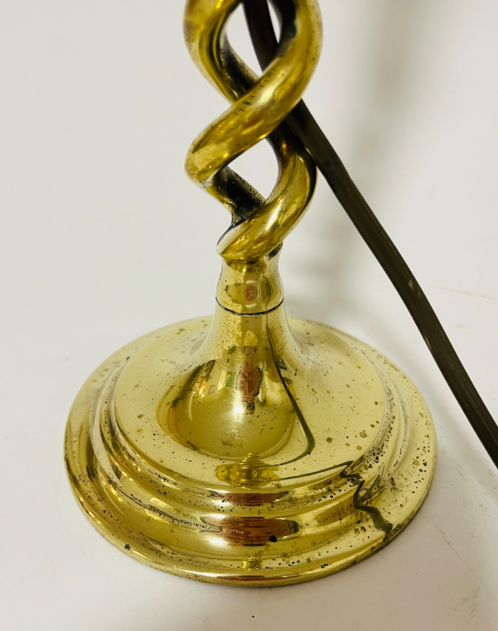 Antique Brass Candlestick Table Lamp View V