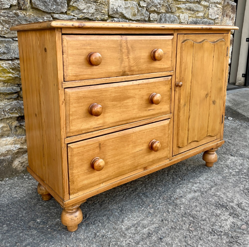 Antique Stripped Pine Sideboard View V