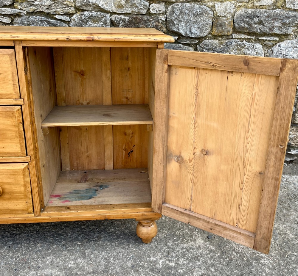Antique Stripped Pine Sideboard View VIII