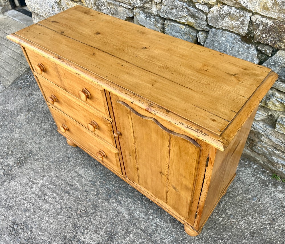 Antique Stripped Pine Sideboard View IX