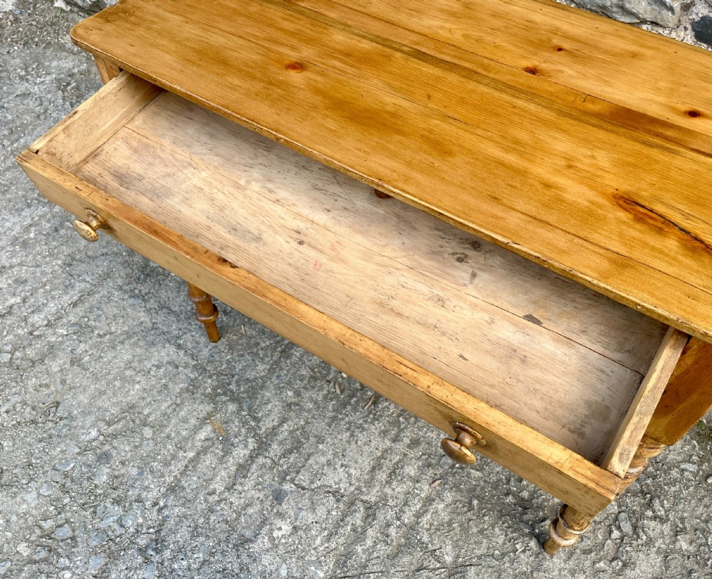 Antique Stripped Pine Side Table View VII