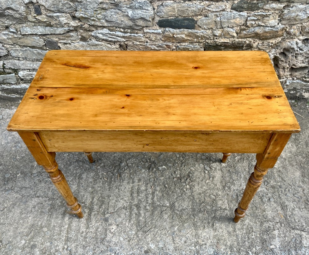 Antique Stripped Pine Side Table View VIII