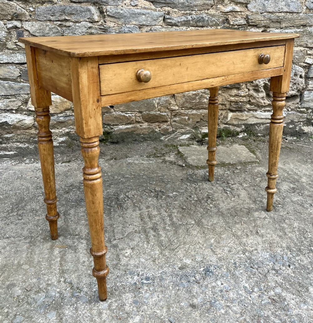 Antique Stripped Pine Side Table View XI