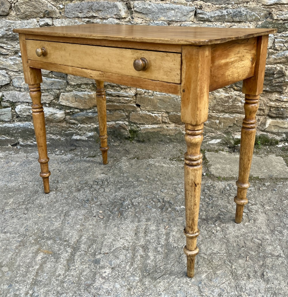 Antique Stripped Pine Side Table View XIII