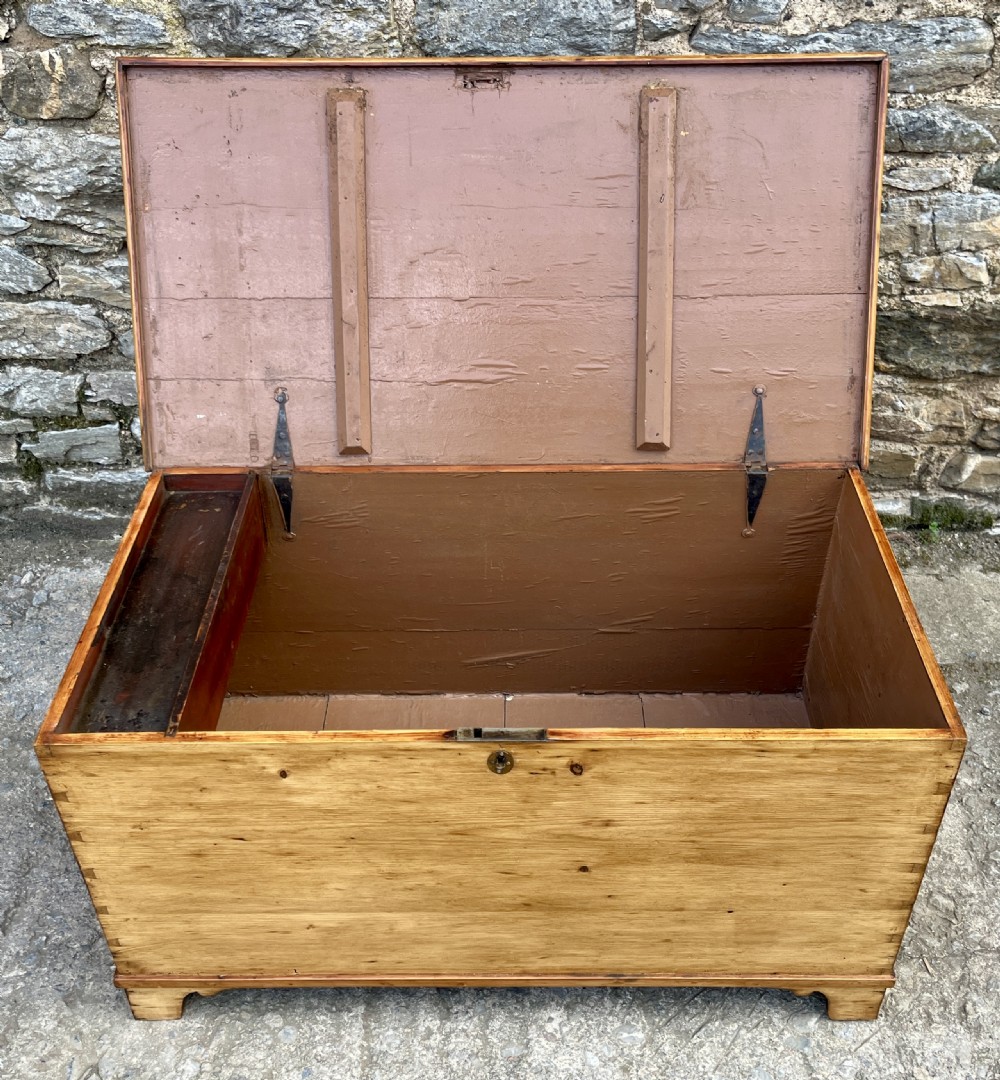 Antique Stripped Pine Blanket Box View XX