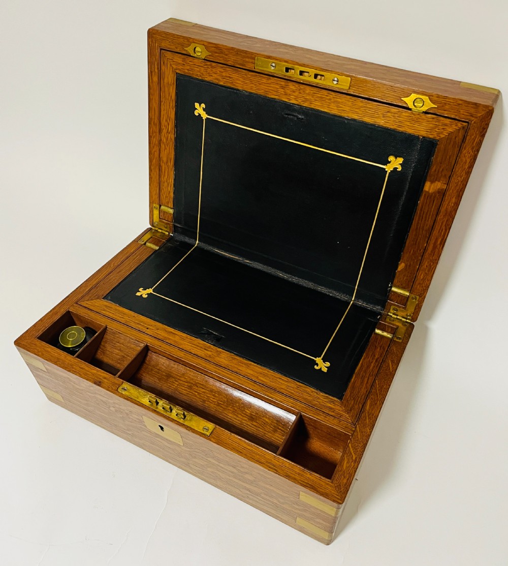 Victorian Oak Writing Slope with Secret Drawers View IV