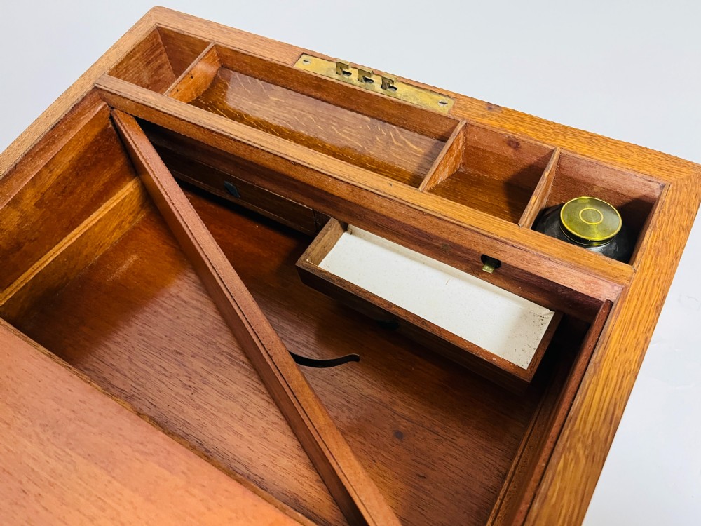 Victorian Oak Writing Slope with Secret Drawers View VII