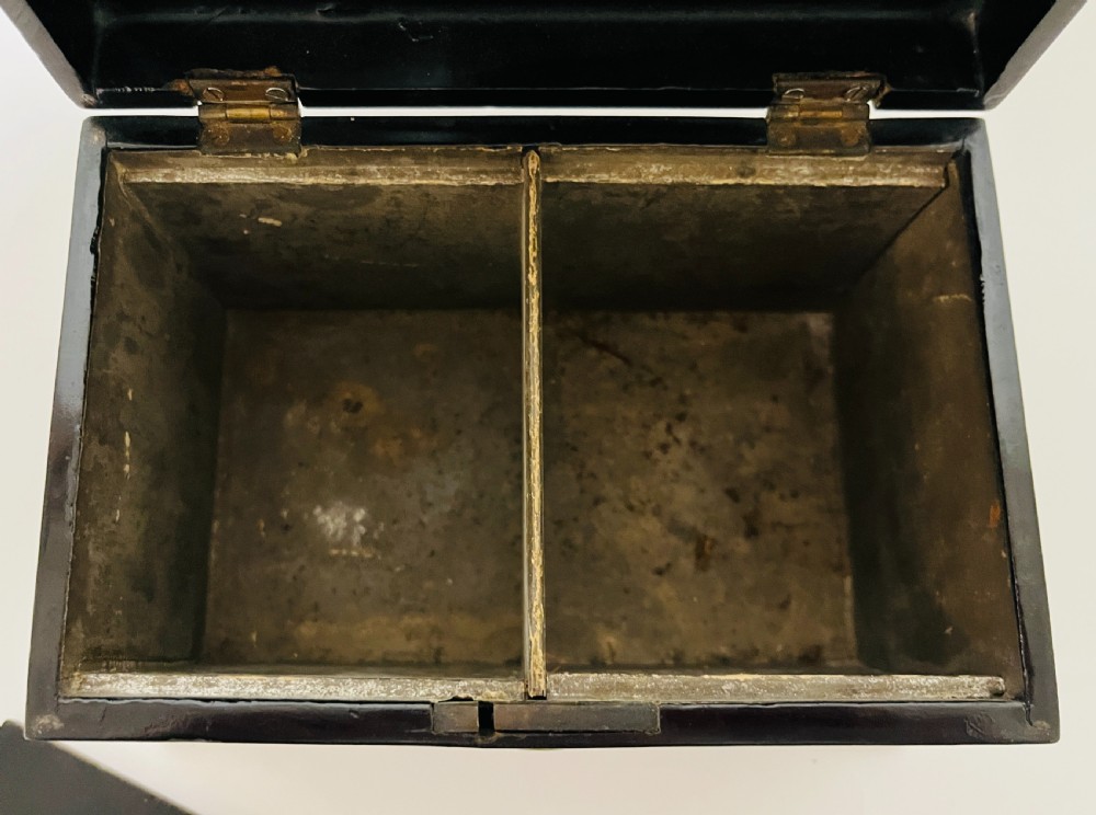 Antique Black Lacquered Tea Caddy View VI