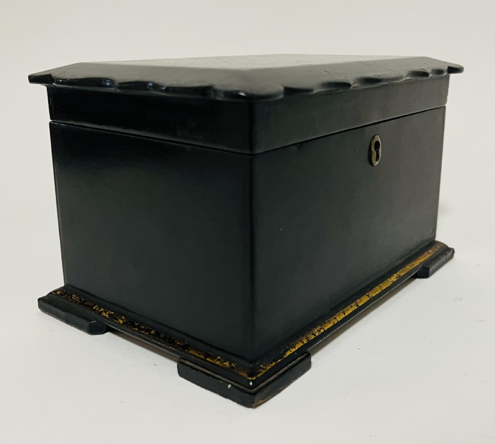 Antique Black Lacquered Tea Caddy View XIII