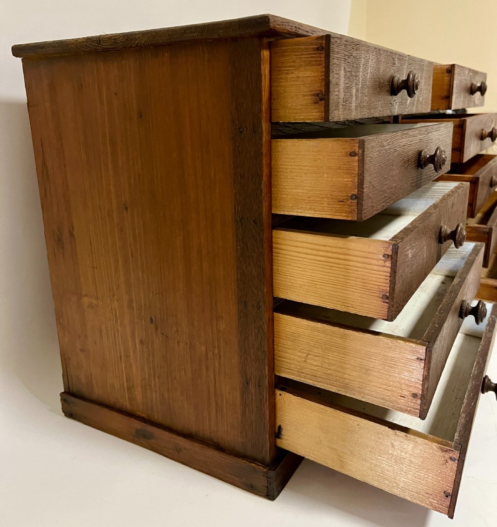 Pair of Antique Pine and Oak Collectors Cabinets View IV