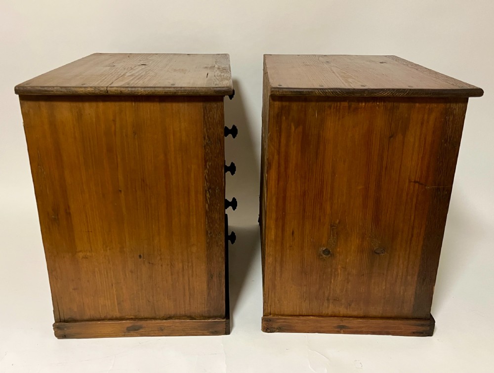 Pair of Antique Pine and Oak Collectors Cabinets View V