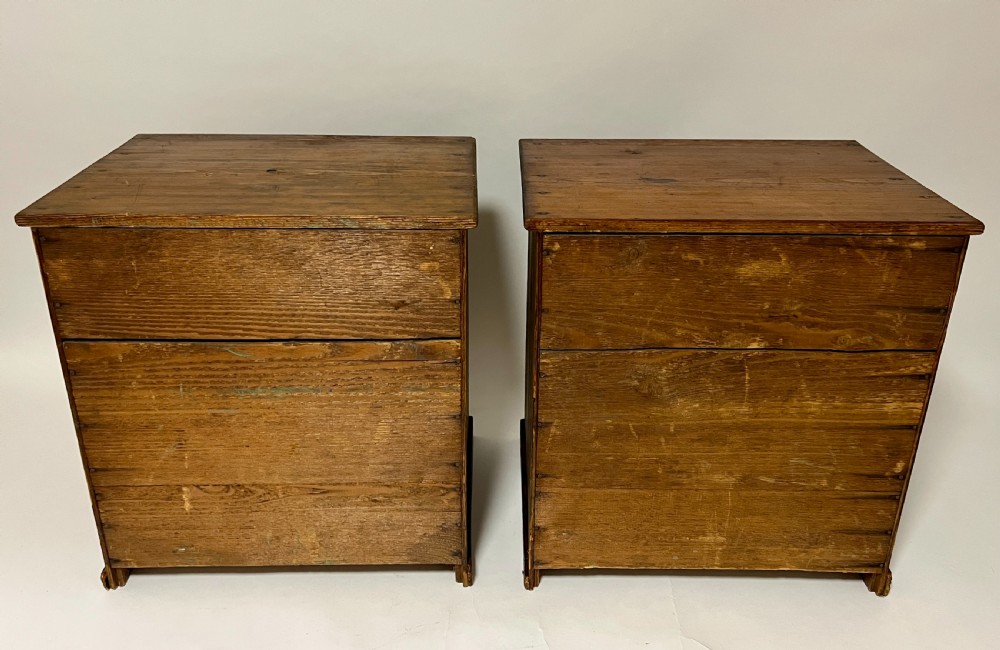 Pair of Antique Pine and Oak Collectors Cabinets View IX