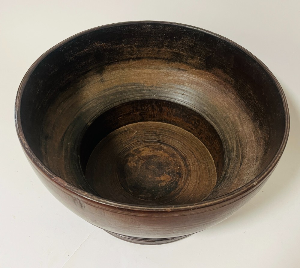 Large Antique Turned Bowl View II
