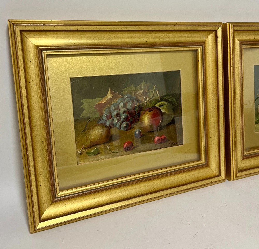 Pair of Victorian Still Life Oil Paintings by Charles Howson Bennett View II