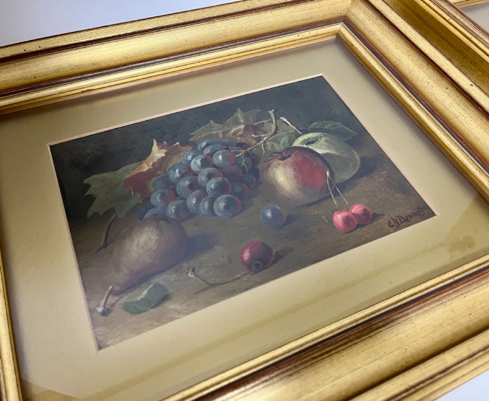Pair of Victorian Still Life Oil Paintings by Charles Howson Bennett View IV