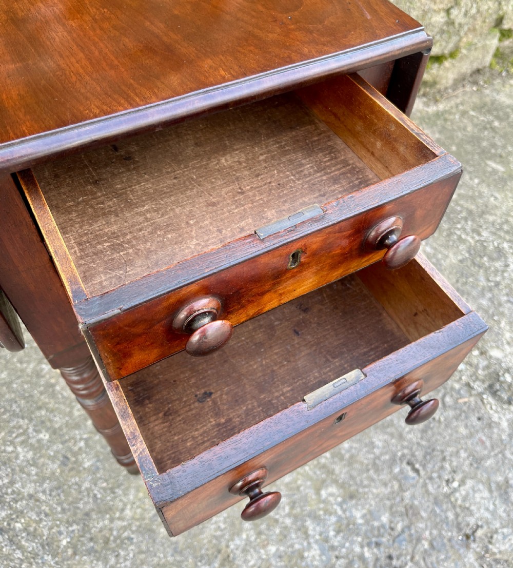 Regency Mahogany Drop Flap Work Table View V
