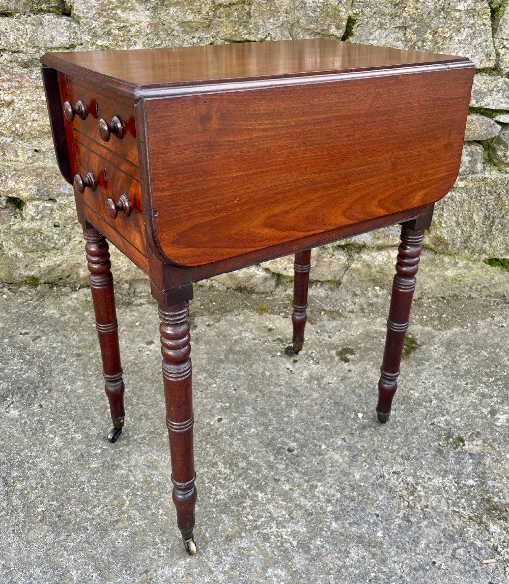 Regency Mahogany Drop Flap Work Table View VII